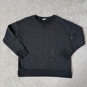 AEO American Eagle  Women's Black Silver Glitter Metallic Pullover Sweatshirt L